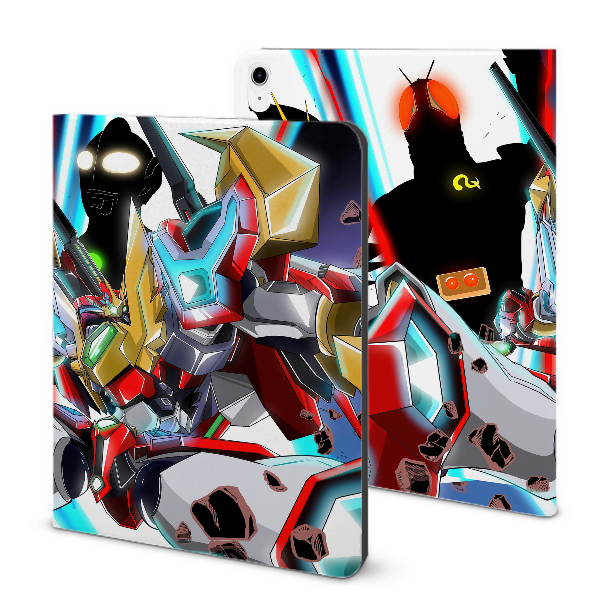（画像用） ウルトラマン Ultraman IPad ケース ブック型 PUレザー TPU 耐衝撃 軽量 薄型 ペン収納なし 全面保護 IPad 各モデル対応